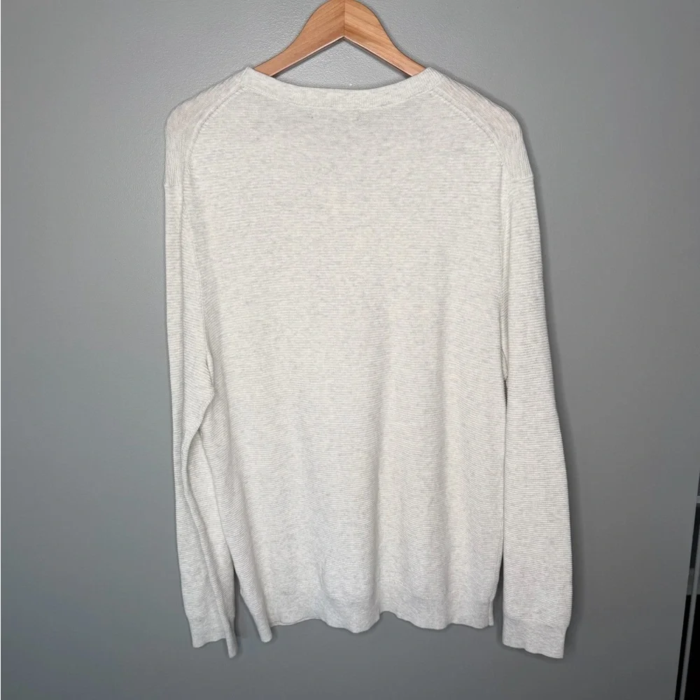 NWT Banana Republic Light Heather Grey Lightweight Thermal Sweater